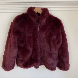 Fun Faux Fur Burgundy Night Out Coat
